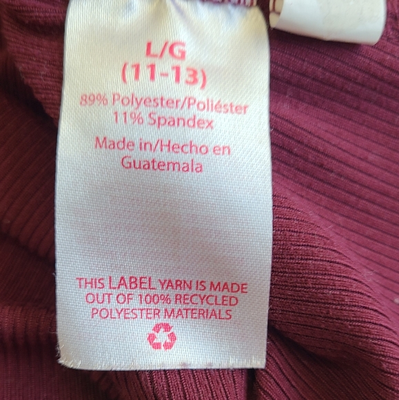 (430) No Boundaries Woman's Long Sleeve Ribbed T-Shirt, Size: L Color: Maroon - Picture 6 of 10